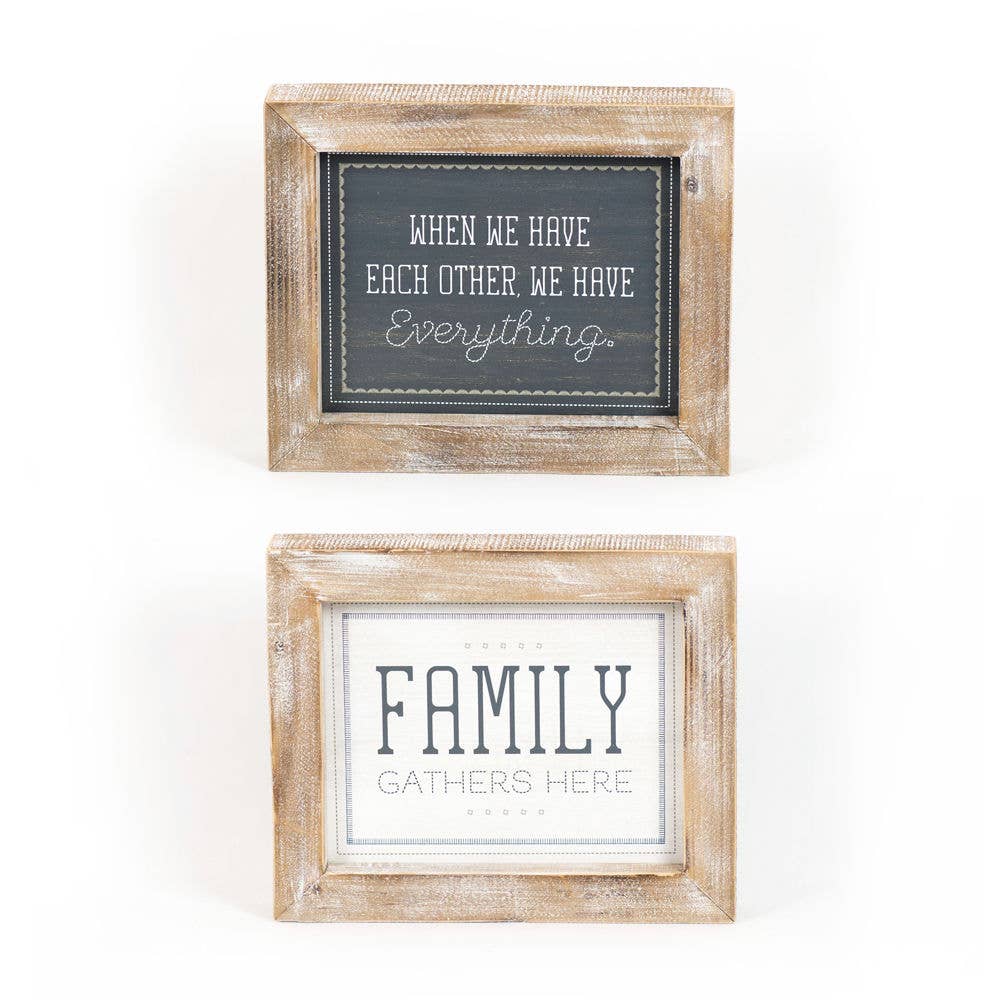 Family/Everything Framed Wood Sign