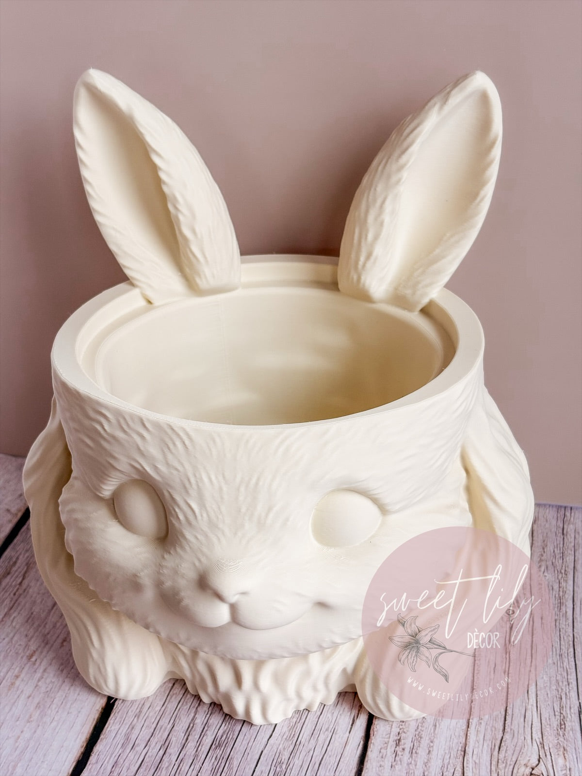 Large Textured Bunny Pot