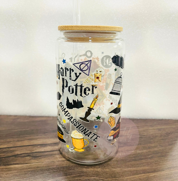 HP Houses 16 oz. Glass Can