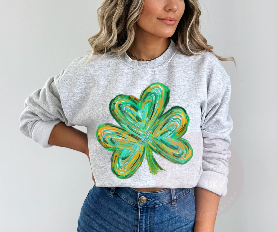 Watercolor Shamrock Unisex Crew
