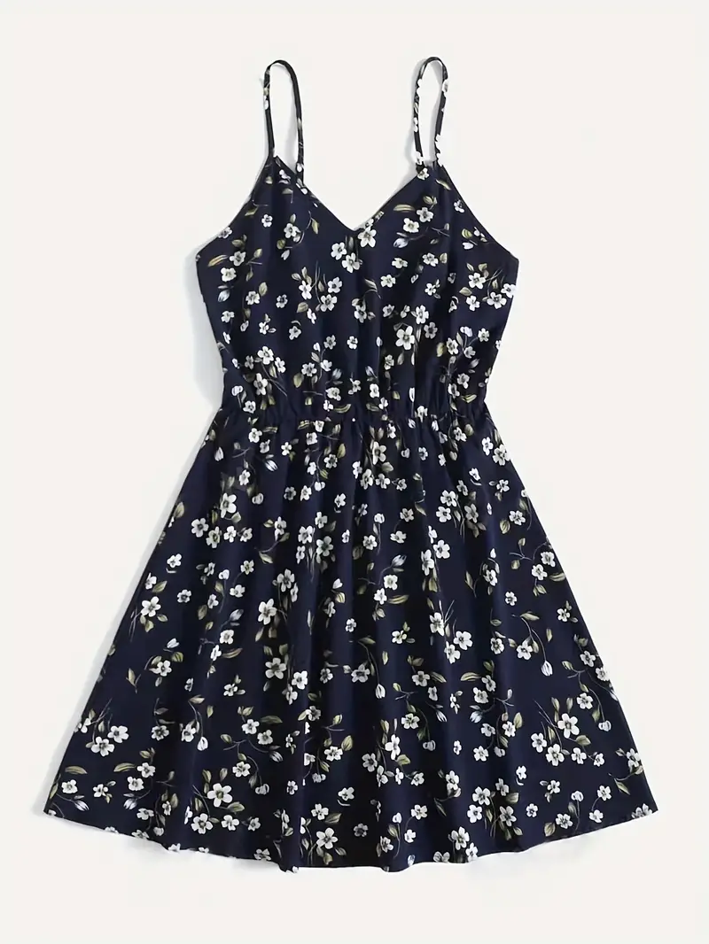 Women's Navy Floral Lightweight Dress