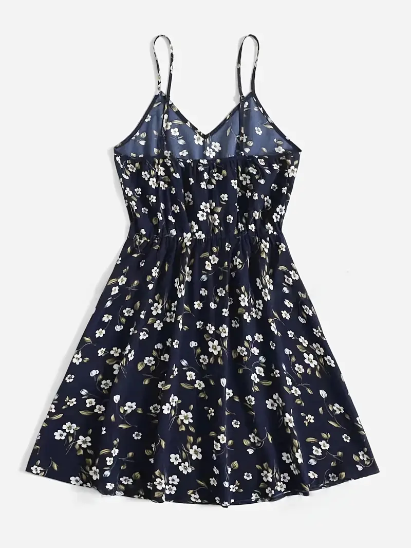 Women's Navy Floral Lightweight Dress