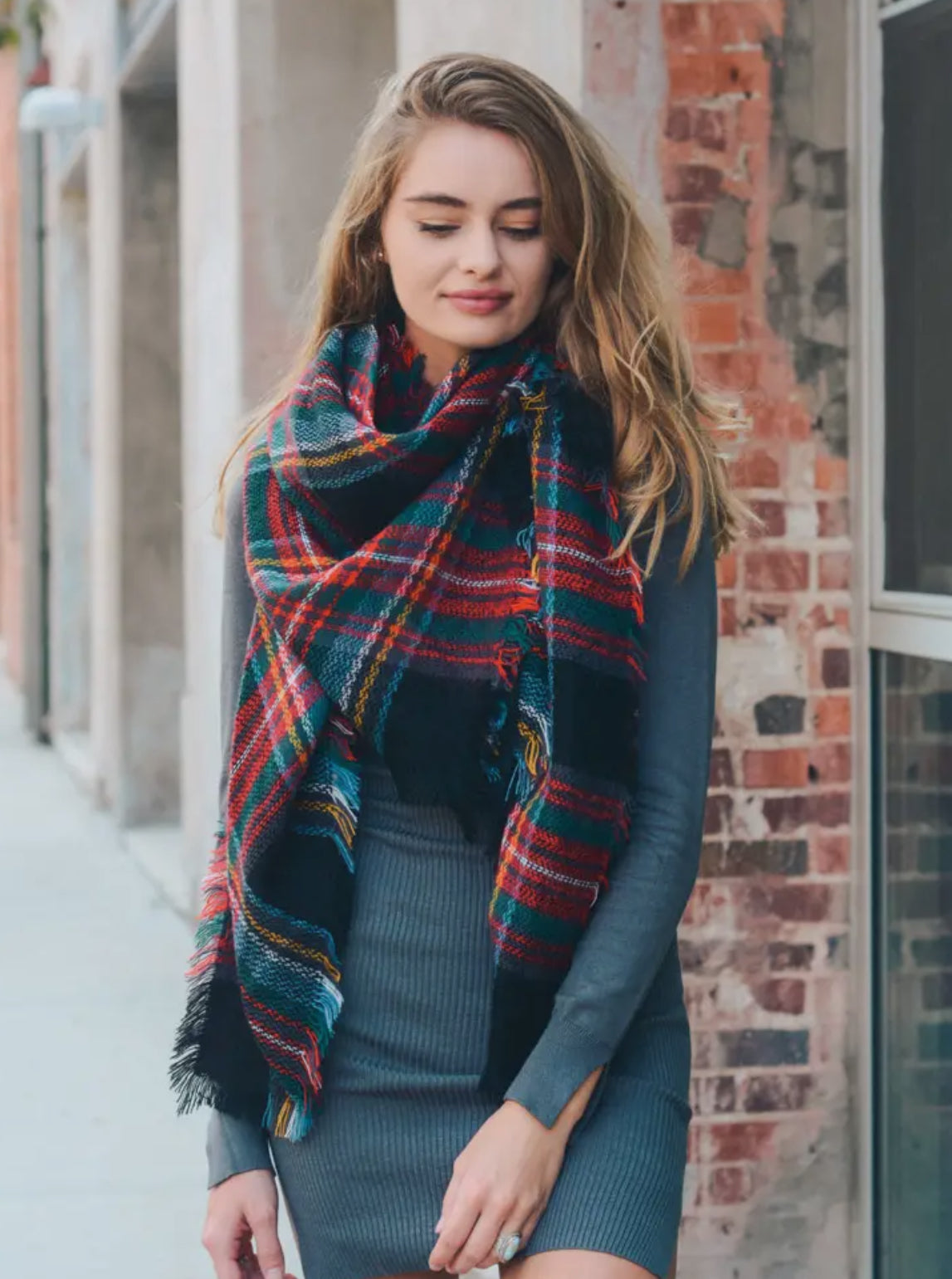 Plaid Oversized Blanket Scarves