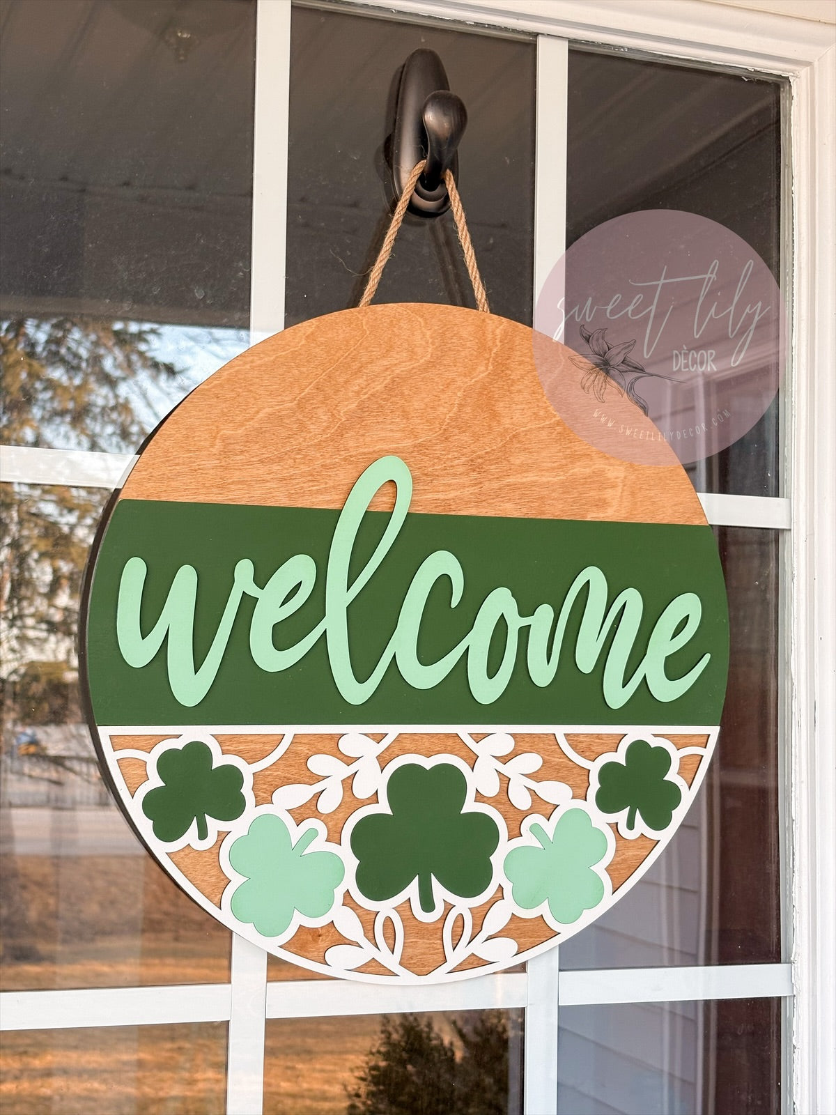 Welcome Shamrock Door Hanger