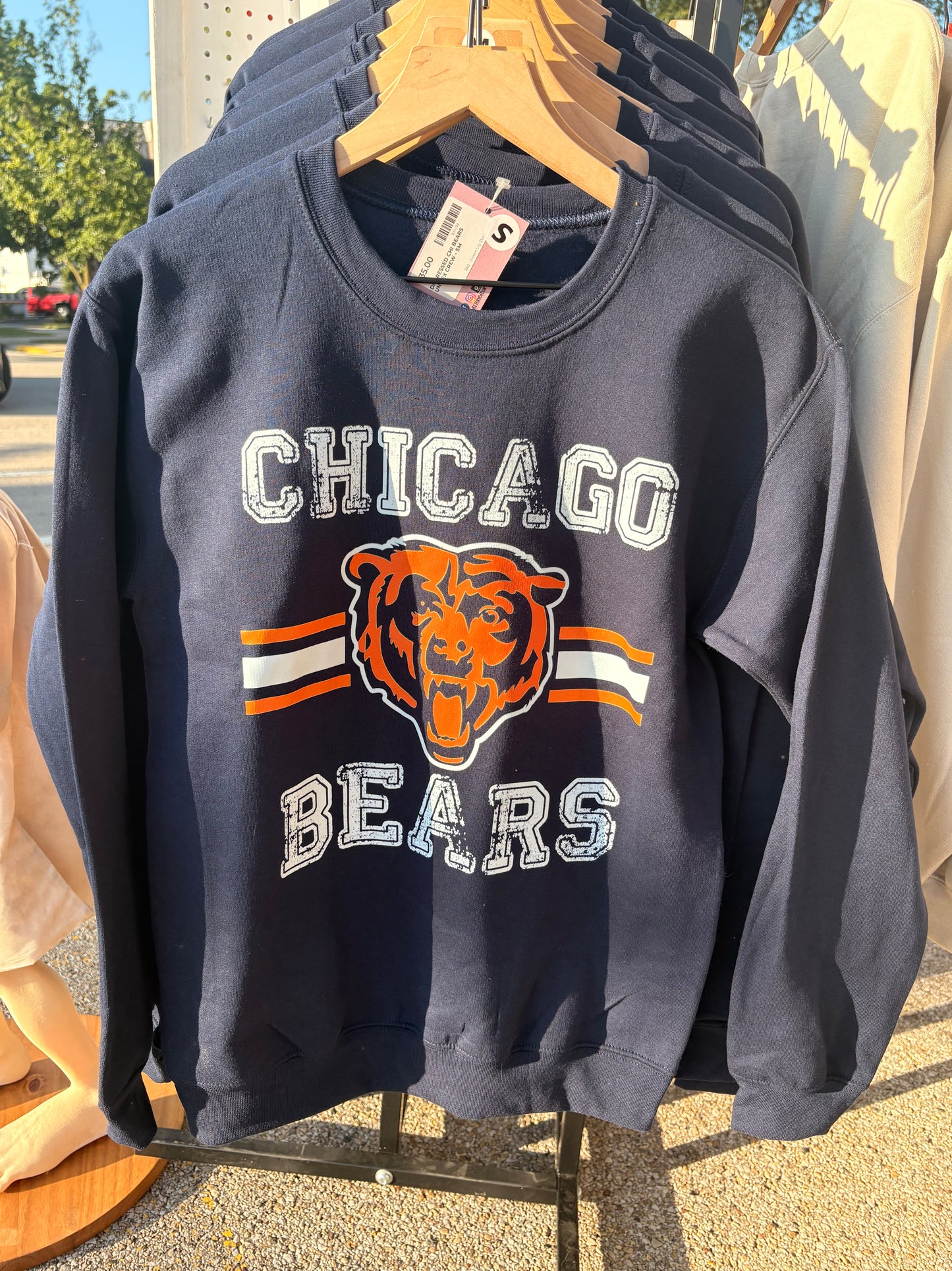 Distressed Chi Bears Unisex Crew