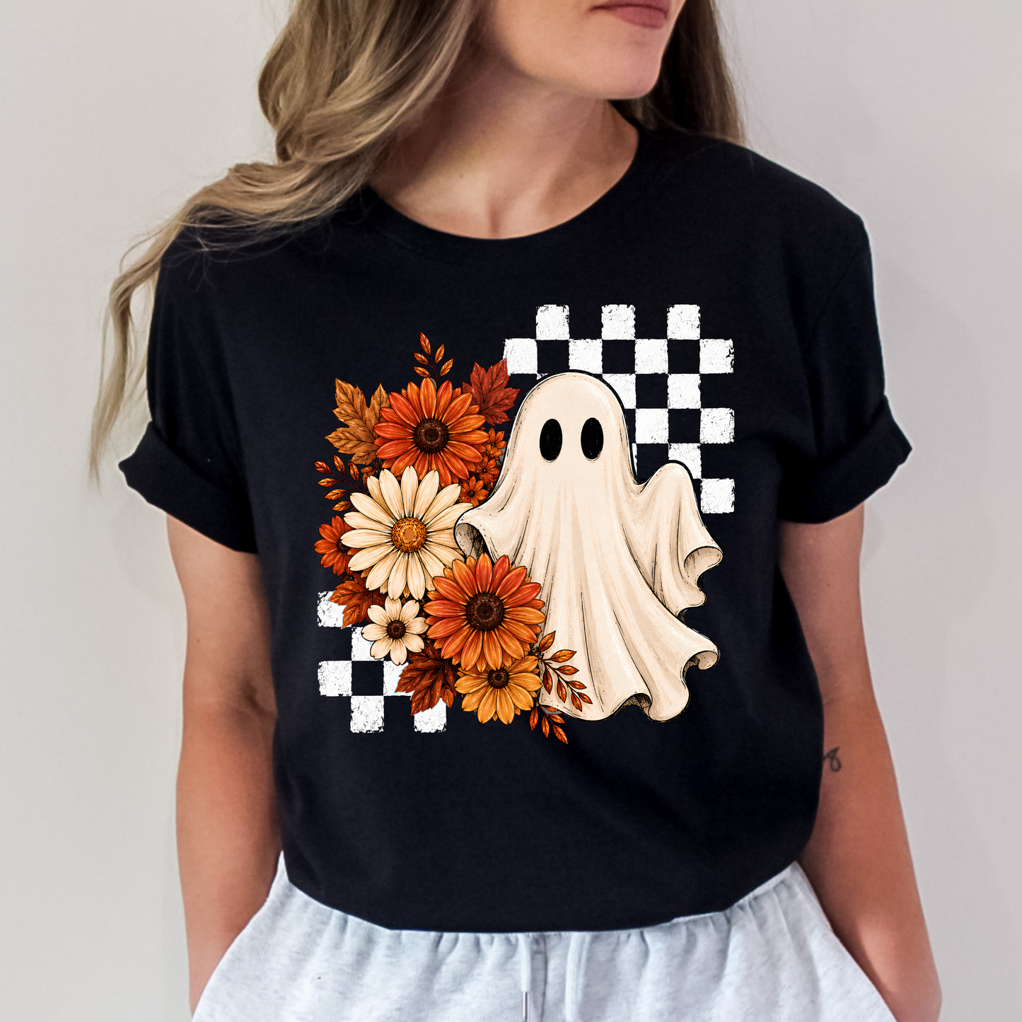 Checkered Ghost Unisex Tshirt