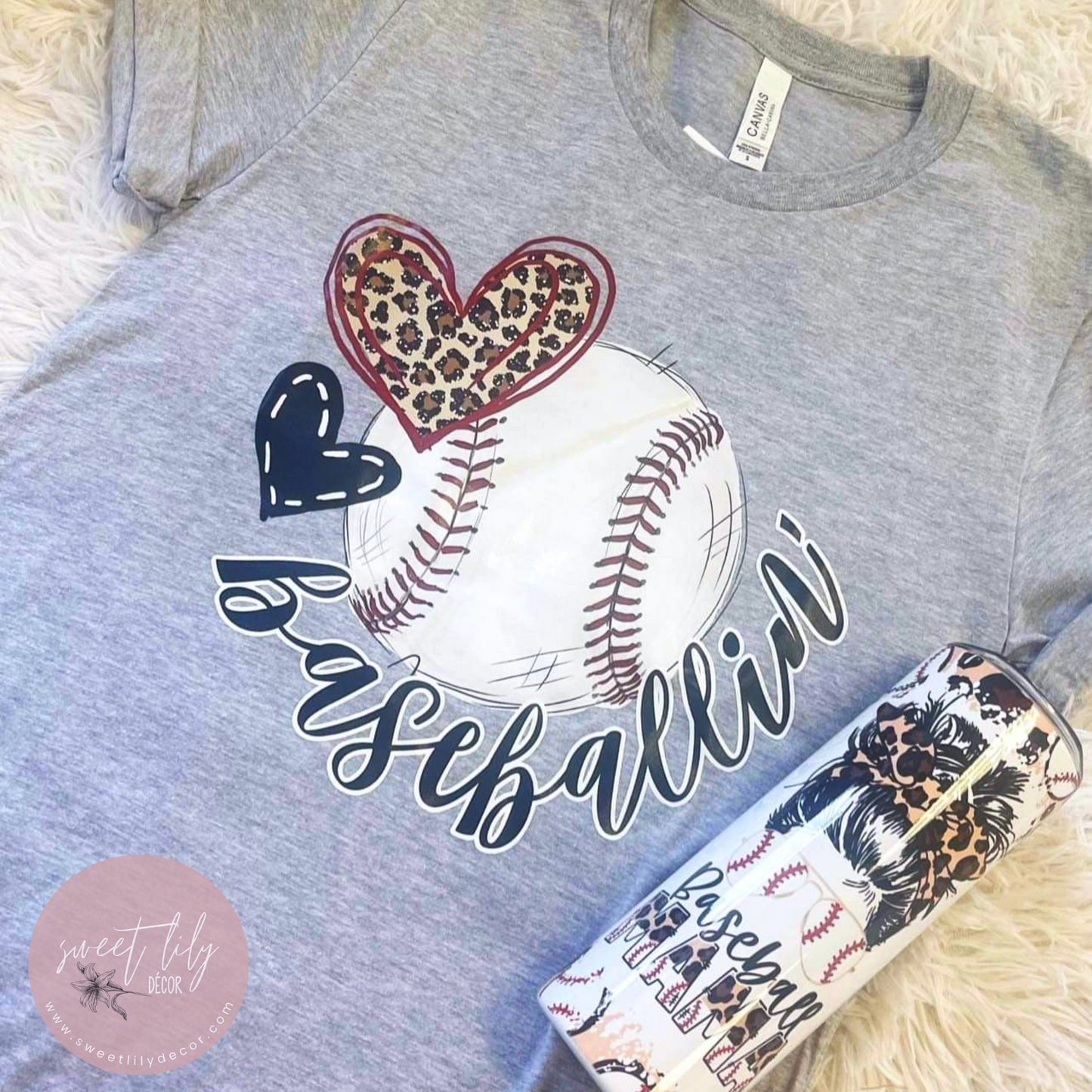 Leopard Baseball Mama 20 oz. Skinny Tumbler