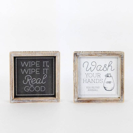 Wipe/Wash Rvs Sign