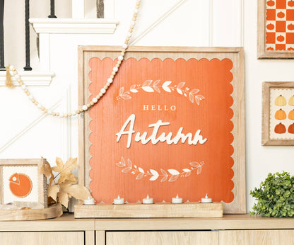 Trick or Treat/Hello Autumn Large Framed Wood Sign