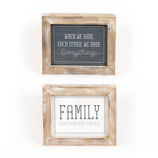 Family/Everything Framed Wood Sign