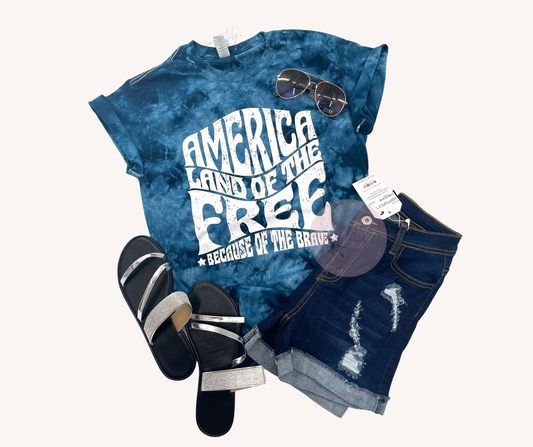 America Land of The Free Tie Dye Unisex T-shirt