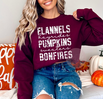 Flannels, Hayrides, Pumpkins, Sweaters, Bonfires Unisex Crew