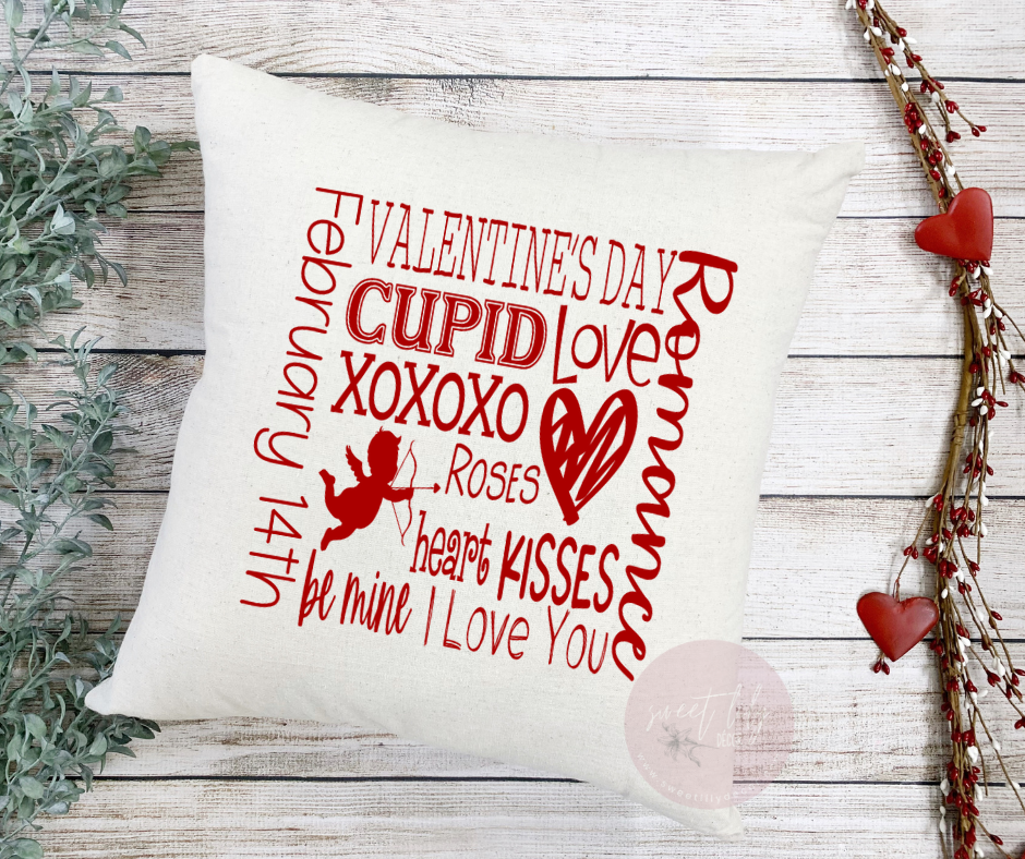 Scattered Valentine Throw Pillow