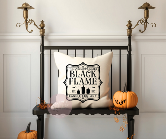Black Flame Throw Pillow