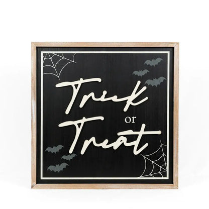 Trick or Treat/Hello Autumn Large Framed Wood Sign