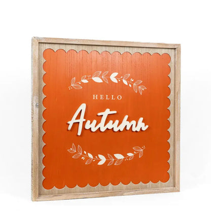 Trick or Treat/Hello Autumn Large Framed Wood Sign