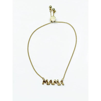 Gold Dipped MAMA Adjustable Bubble Bracelet