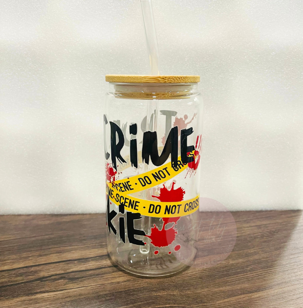 True Crime 16 oz. Glass Can