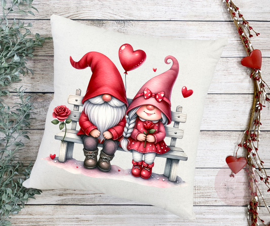 Valentine Gnomes Throw Pillow