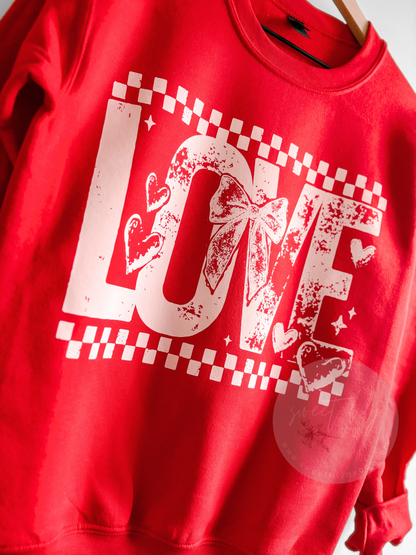 Checkered Love Unisex Crew