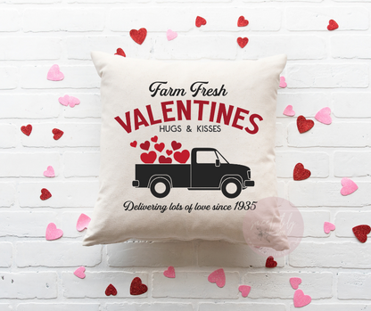Farm Fresh Valentines Throw Pillow