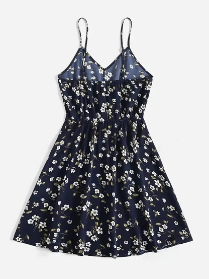 Women's Navy Floral Lightweight Dress