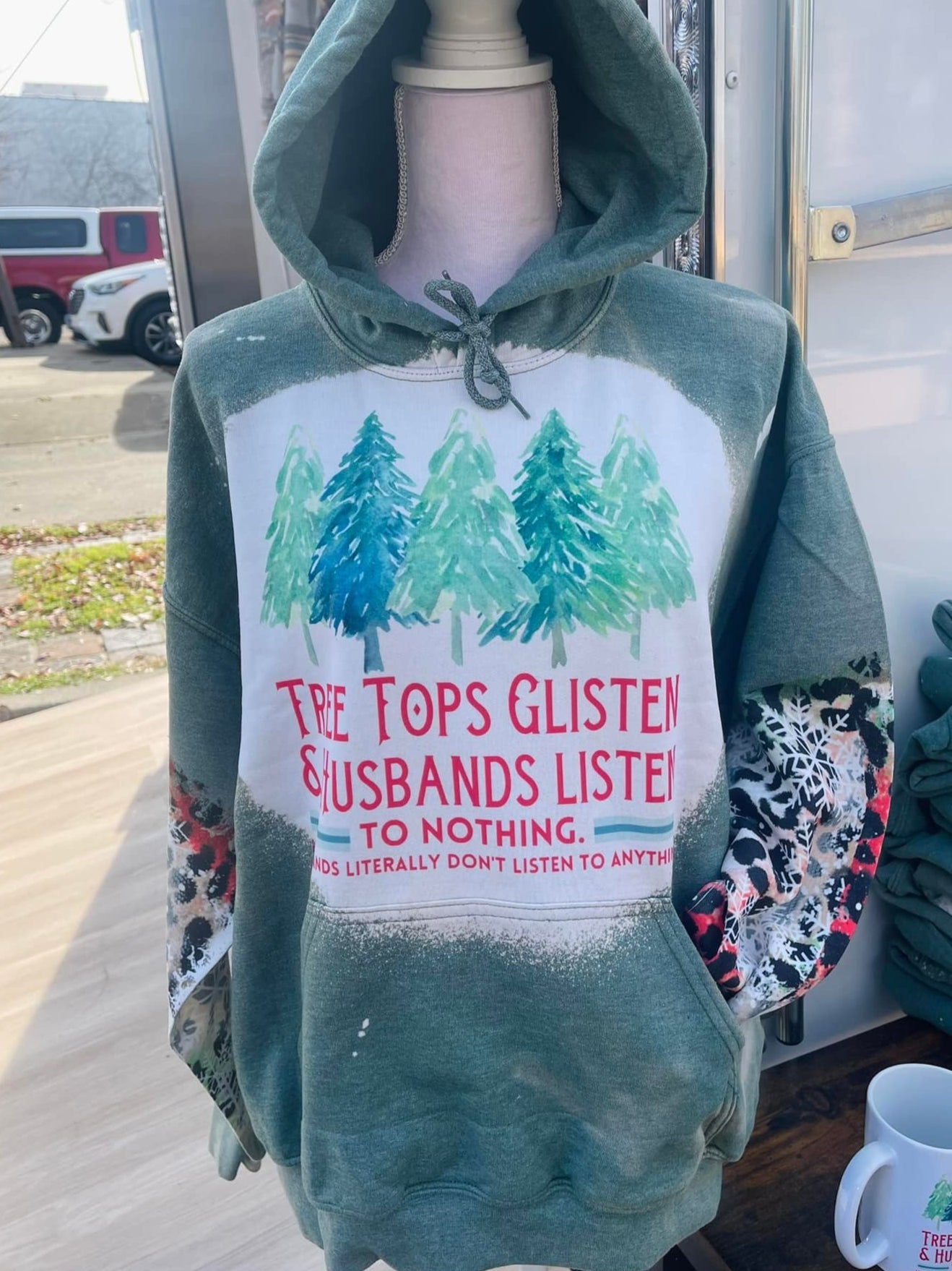 Husbands Listen to Nothing Bleached Hoodie