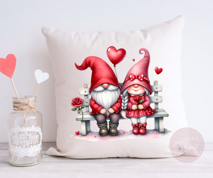 Valentine Gnomes Throw Pillow