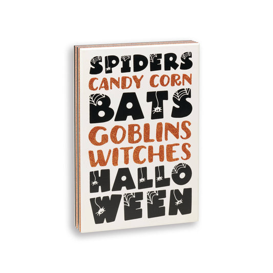 Spiders Bats Halloween Box Sign