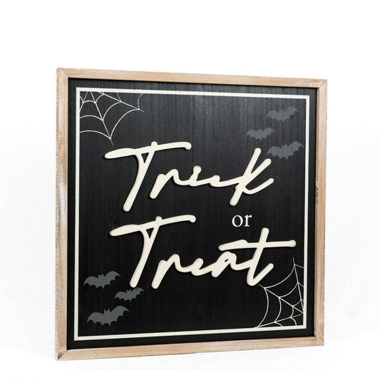 Trick or Treat/Hello Autumn Large Framed Wood Sign