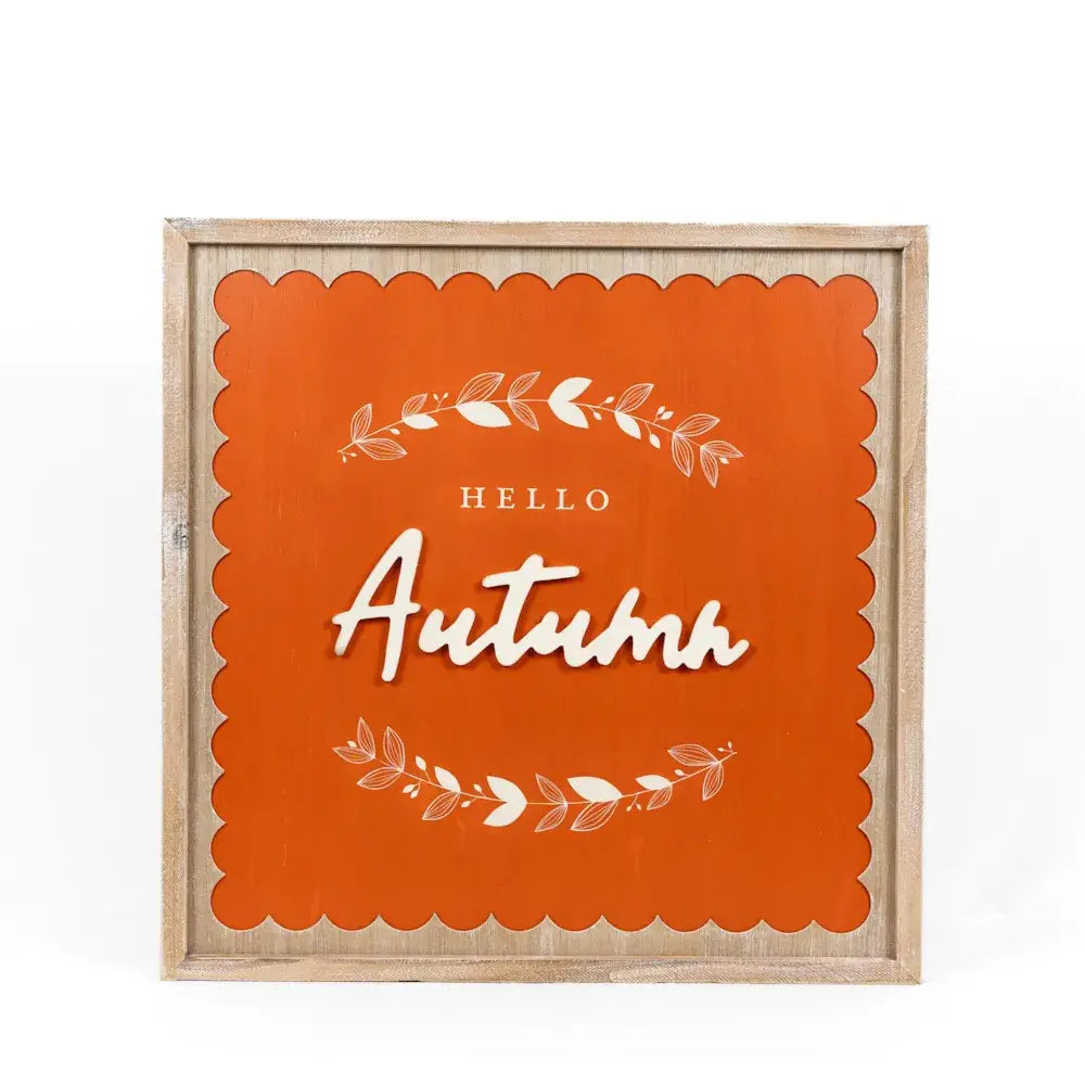 Trick or Treat/Hello Autumn Large Framed Wood Sign