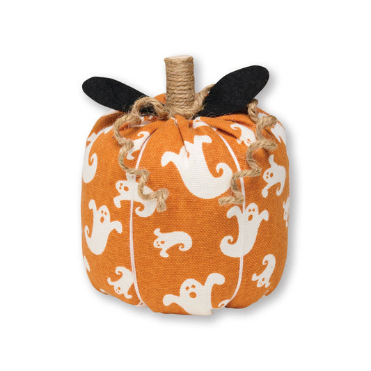 Med. Orange Ghost Fabric Halloween Pumpkin