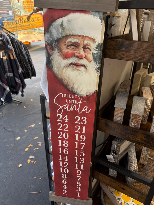 Sleeps Until Santa Hanging Banner
