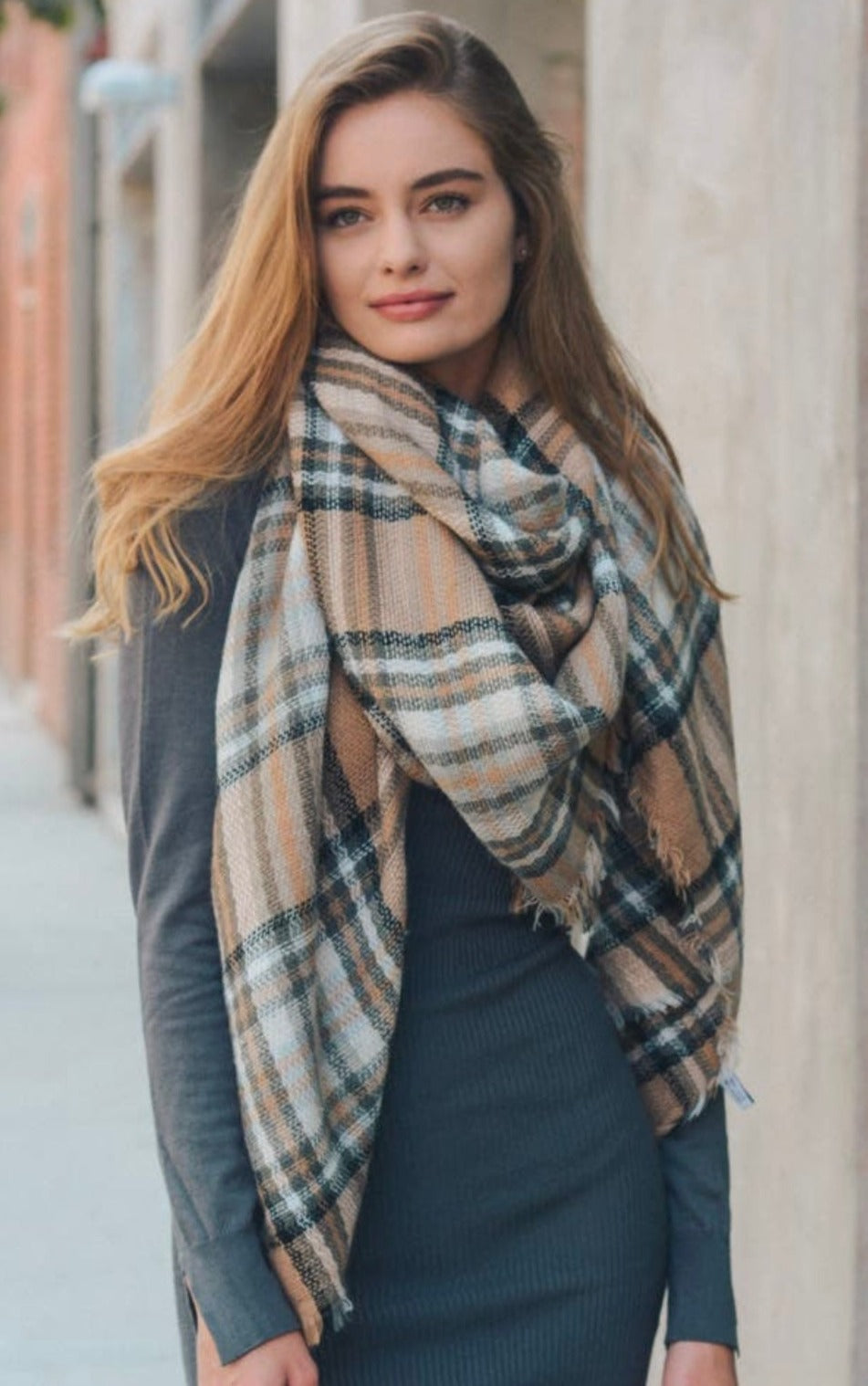 Plaid Oversized Blanket Scarves