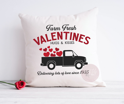 Farm Fresh Valentines Throw Pillow