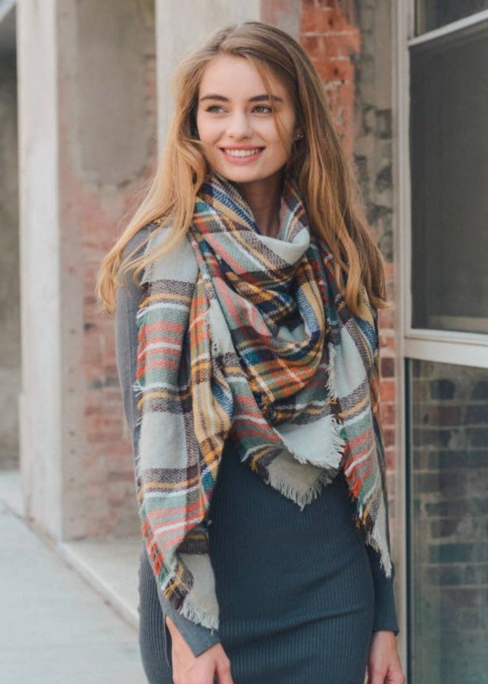 Plaid Oversized Blanket Scarves