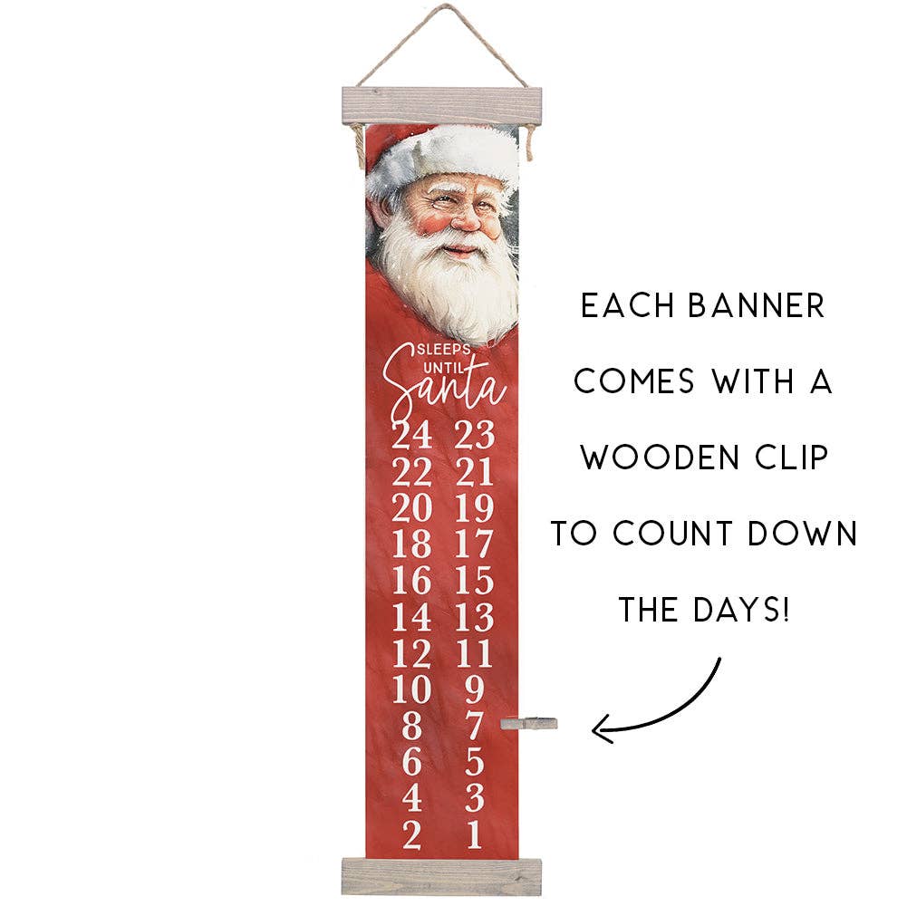 Sleeps Until Santa Hanging Banner