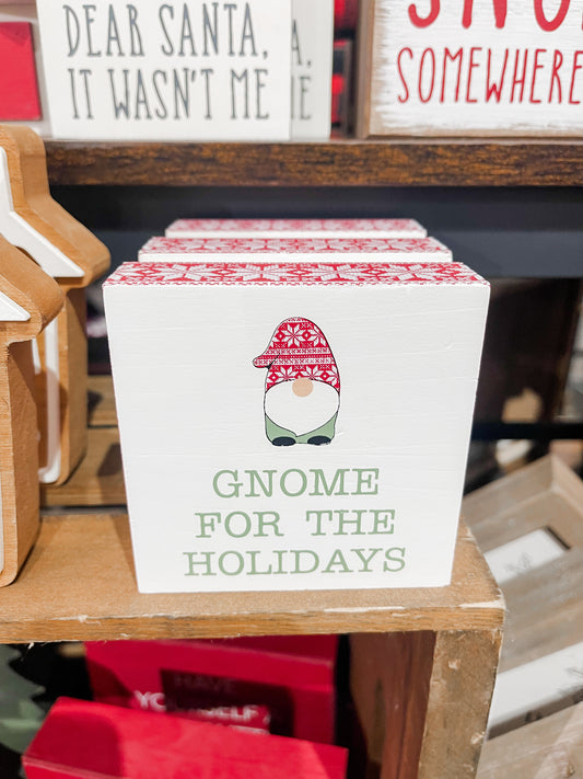 Gnome For The Holidays Red Block