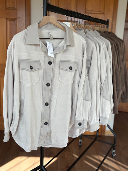 Women's Oversized Basic Fleece Shacket