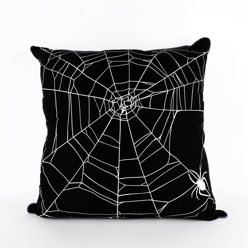 Web/Leaves Throw Pillow