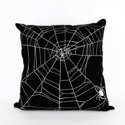 Web/Leaves Throw Pillow