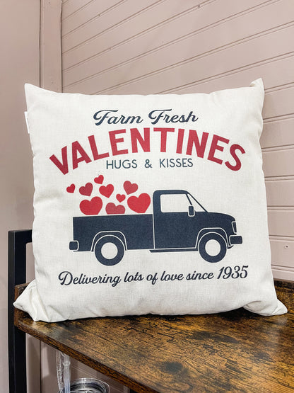Farm Fresh Valentines Throw Pillow