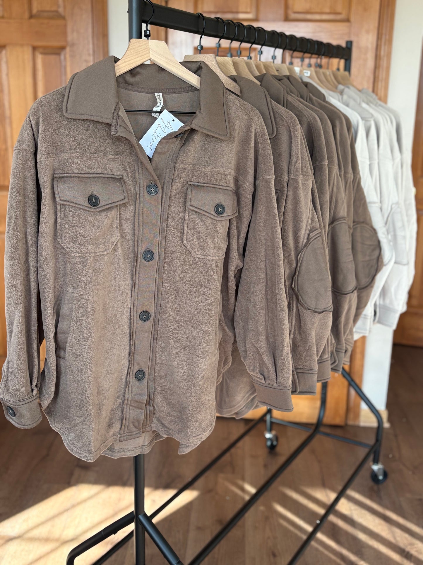 Women's Oversized Basic Fleece Shacket