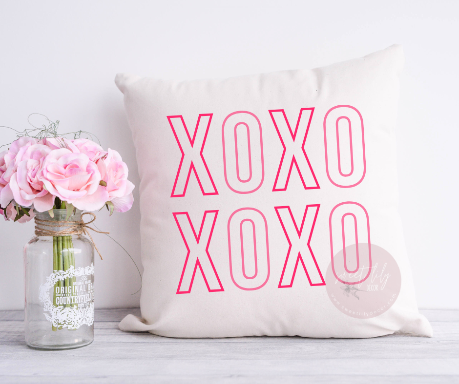 XOXO Valentine Throw Pillow