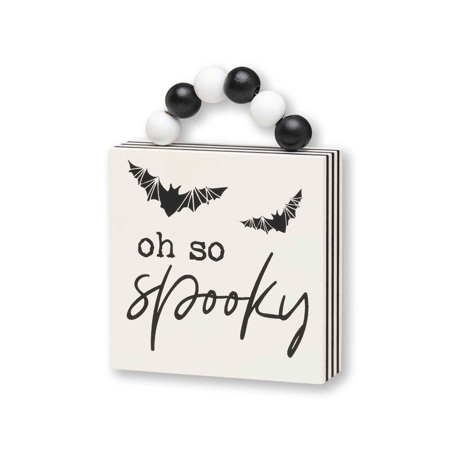 So Spooky Halloween Box Sign w/ Beads