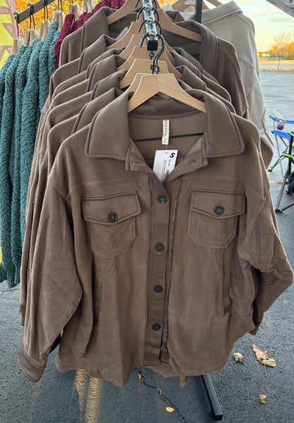 Women's Oversized Basic Fleece Shacket