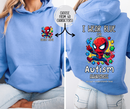 I Wear Blue for Autism Awareness Unisex Crew/Hoodie
