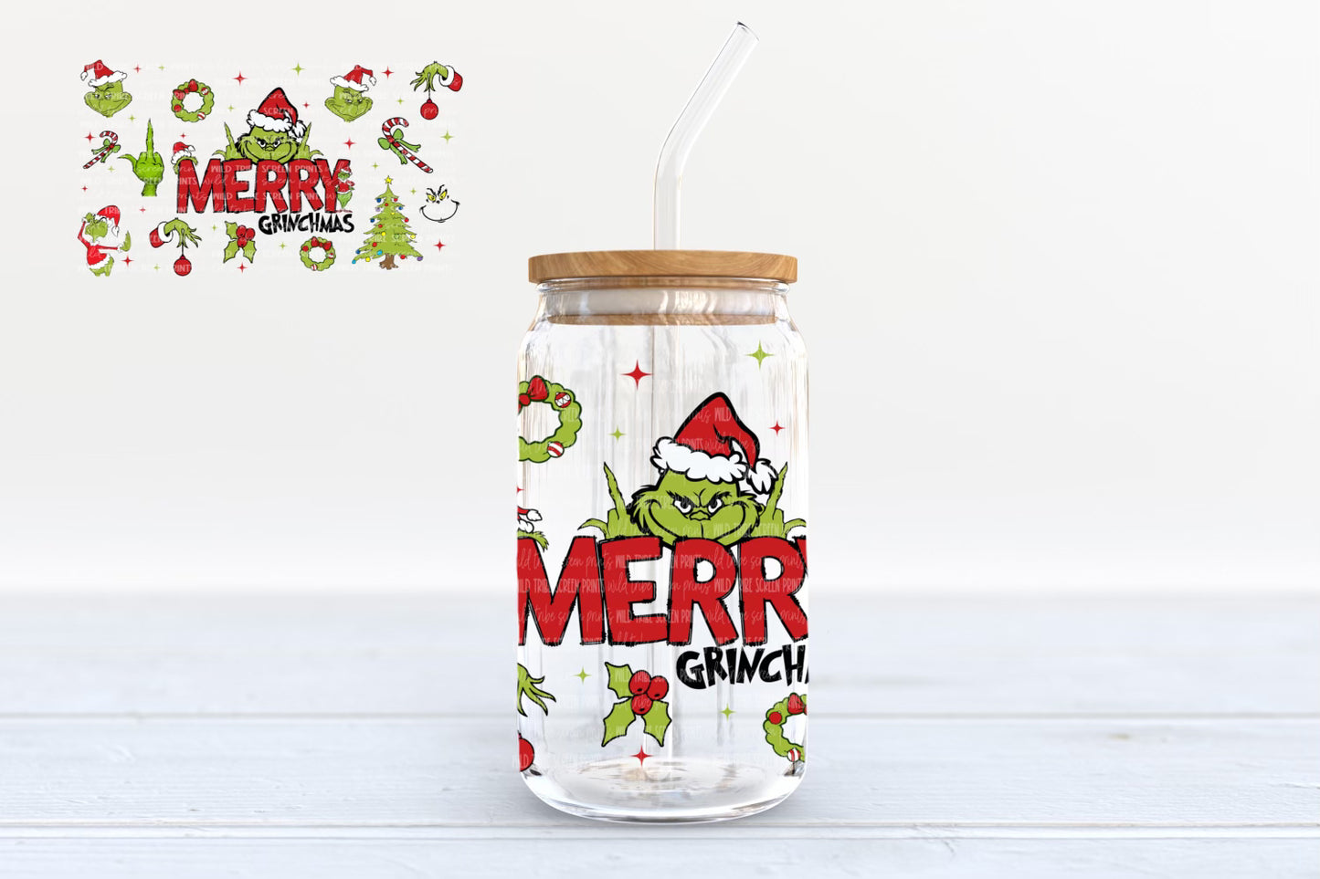 Grinchmas 16 oz. Glass Can