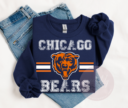 Distressed Chi Bears Unisex Crew