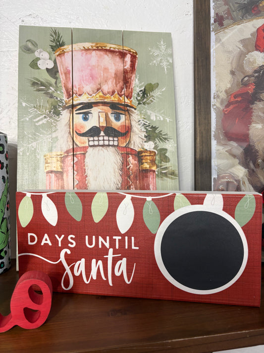 Days Until Santa Chalk Sign